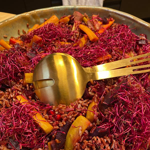 Rode rijst salade met feta